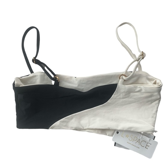 Nwt L*Space Color Block Ari Ying Yang Baddie Bikini Top - Picture 6 of 7
